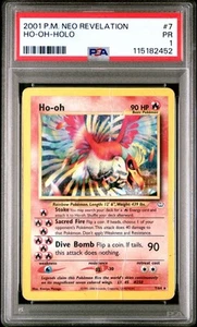 Pokemon PSA 1 Neo Revelation Holo Ho-oh Holo 7/64 Low Pop - Imagen 1 de 5