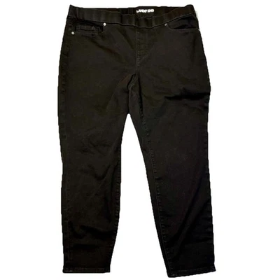 Pantalones de mezclilla Lands End para mujer negros 22 W elásticos cómodos clásicos Foto 1 de 4