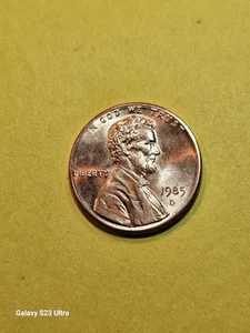 1985D Lincoln Penny, Off-centered Error, Die Weak Strike, Motto Die Errors - Picture 1 of 24