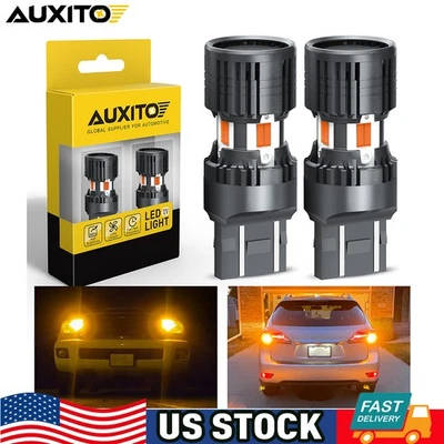 AUXITO Amber 7443 7440 LED Front Turn Signal Blinker Light Bulbs Waterproof - Image 1 of 4