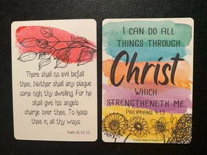 Religious  Scripture Card   Psalm 91 10 - 11   Bible Scripture   POCKET CARD - Picture 1 of 1