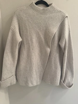 Suéter Athleta Lana Cachemira Marfil Talla M Cuello Simulado Acogedor Cabincore Exterior Foto 1 de 4