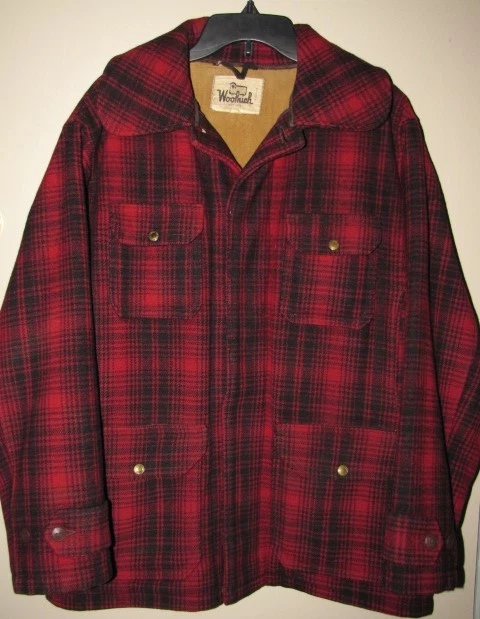 Vintage 1960's WOOLRICH Mackinaw Buffalo Plaid WOOL HUNTING COAT Jacket 42 - Image 1 of 1