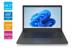 Kogan Atlas 14.1" USB-C Laptop with Windows 11 Pro (128GB), Black, Windows - Picture 1 of 13