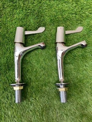 Pair Of Bristan Chromed Lever Taps Half Inch BR322 - Image 1 of 4