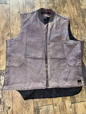 Craftsman холст жилет мужской XXL изолированный серый Workwear состаренный выцветший - Изображение 1 из 4