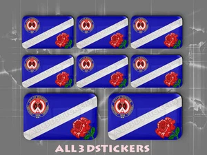 8 x Pegatinas 3D Relieve Bandera Windsor - Todas las Banderas del MUNDO - Imagen 1 de 1