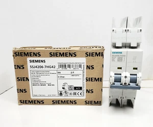 NUEVO Caja Abierta SIEMENS 5Sj4206-7hg42 INTERRUPTOR DE CIRCUITO 6A 2P - Imagen 1 de 8