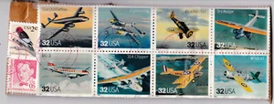 PISECO LAKE NY 1998 Vintage FLUGZEUG FLUGZEUG LUFTFAHRT BRIEFMARKEN gestempelt New York - Bild 1 von 8