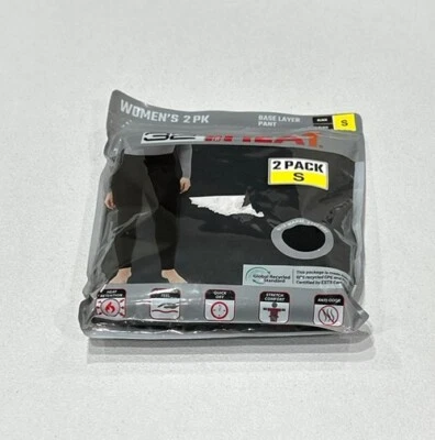 Paquete de 2 pantalones de capa base 32 Degrees Heat para mujer, talla S, negros Foto 1 de 4