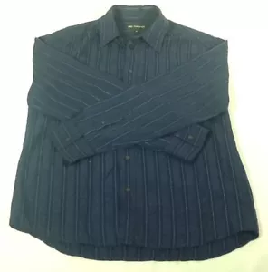 St1164 Marks & Spencer Men's Blue Long-Sleeved Button-Down Shirt Medium - Picture 1 of 1
