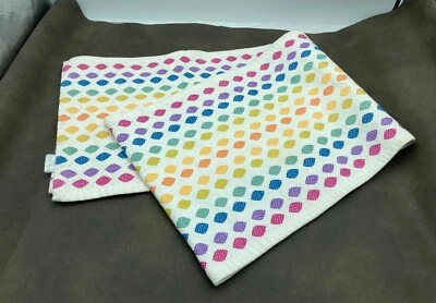 Crate & Barrel Solstice Table Runner Spring Easter Rainbow Embroidered 14 x 86 - Image 1 of 4