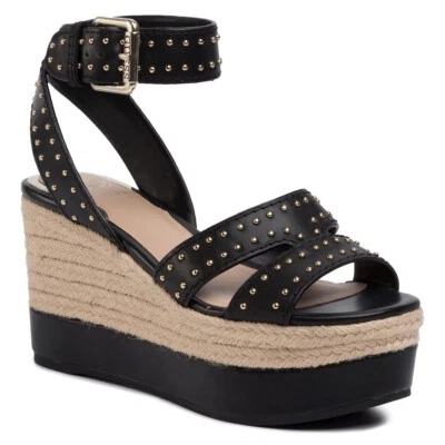 GUESS Zapatos Sandalias Alpargatas Mujer Con Cuña Negro - Imagen 1 de 4