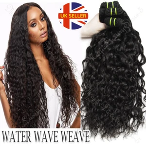 Water Wave Brazilian Virgin Human Hair Extensions Weave Weft Bundles Thick 100G+ - Picture 1 of 17