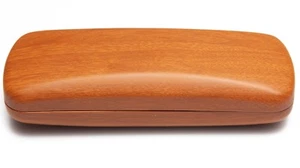 NEW Light Brown Wood Look Eyeglasses Glasses Hard Case w/ Cleaning Cloth C8 - Picture 1 of 8