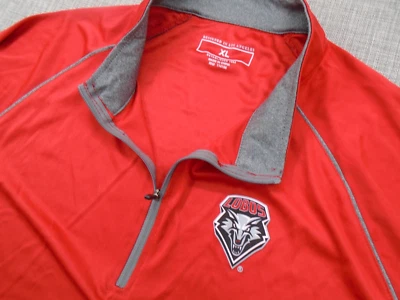 Пуловер мужской NM Lobos XL 1/4 на молнии с длинным рукавом New Mexico красный спортивный полиэстер - Изображение 1 из 4
