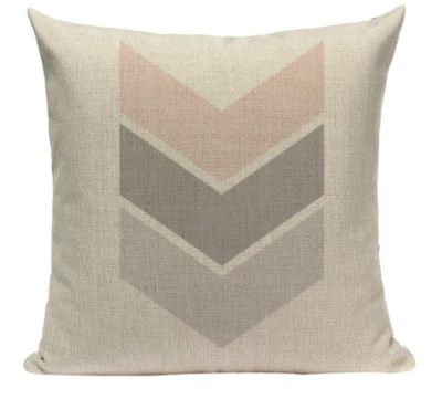 Funda Cojín 18" - Diseño Chevron Rosa y Gris - Estilo Minimalista Foto 1 de 4