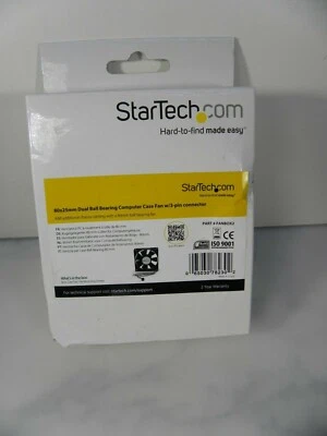STARTECH.COM 80x25mm DUAL BALL BEARING COMPUTER CASE FAN W/3 PIN UK #BOX31 - Image 1 of 2