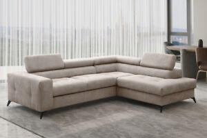 Ecksofa mit schlaffunktion und bettkasten Sofa L-form, Couch L,  ARCADI