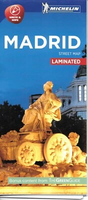 Mapa de Madrid, España, Ciudad (Laminado y Plegado) por Michelin, con información Guía Verde. Foto 1 de 3