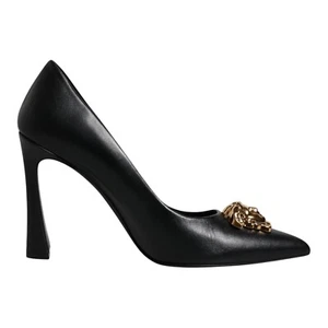 Versace Schuhe schwarz Leder Logo Plakette High Heels Pumps EU37 / US6,5 1180usd - Bild 1 von 8