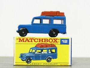 MATCHBOX /LESNEY - #12 - BLUE SAFARI LAND ROVER 1965 - IN ORIGINAL BOX🔥*BEAUTY*