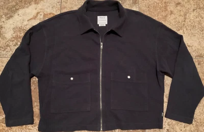 RVCA ZIP UP KNIT JACKET CROPPED ( WOMENS XL ) DARK BLUE PREOWNED - Image 1 of 4