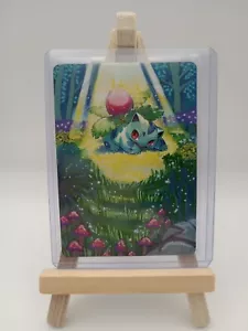 RARE 1 Of 1 Original Pokémon Custom Ivysaur Hand Painted Pokémon Card Signed Art - Bild 1 von 11