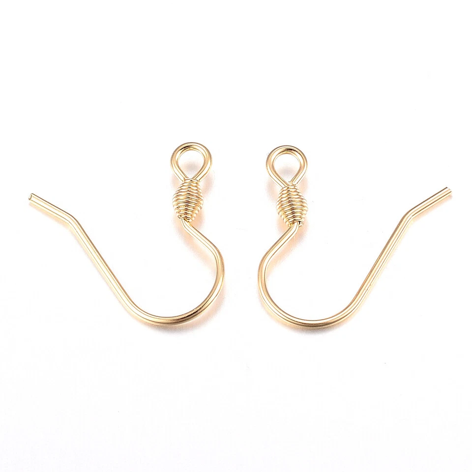 Ganchos para pendientes de acero inoxidable 304 ganchos para peces dorados bucle de alambre para orejas 15x16 mm 100 un. Foto 1 de 2