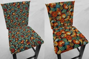Fundas de respaldo o fundas de asiento para sillas de comedor de calabazas y calabazas (2 patrones) - Imagen 1 de 12