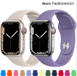 Silicone strap For Apple Watch band 42/44mm/45mm iWatch 38/40/41mm apple watch - Picture 1 of 15