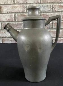 Antique Colonial Pewter Cocktail Shaker, Water Pitcher, Coffee/Teapot - 9 inches - Picture 1 of 10