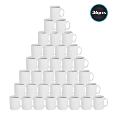 Sublimation Mugs 11oz 36 White Mugs ORCA Coated Heat Press Box of 36 Mugs - Image 1 of 4