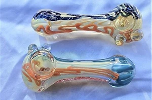 4" farbige Seile & Warzen dickes Glas Löffel Pfeife-US-Verkäufer - Bild 1 von 2