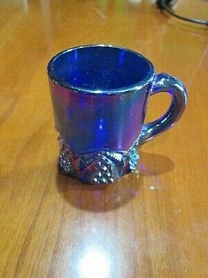 Vintage Fenton Carnival Glass Cobal Blue Mini Mug Handled Approx. 2.5x2 • 19.95€