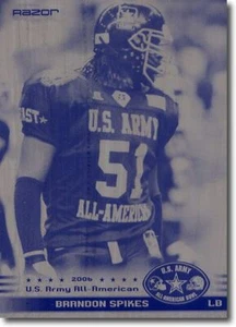 2010 BRANDON SPIKES US Army All-American Press Plate RC 1/1 FLORIDA - Picture 1 of 1