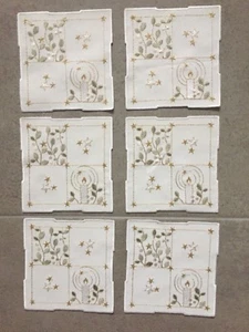 6  Platzdeckchen Weihnachten  für Kerzen/Figuren/Engel  15 x 15 cm mehrfarbig - Bild 1 von 3