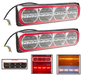 Pair 4 LED Combination Tail Lights STOP Tail Indicator Reverse Truck UTE 12/24 V - Picture 1 of 10