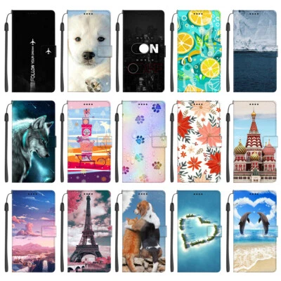 Patterned Wallet Flip Card Case For Google Pixel 6 6a 5 5XL 5a 4 3 2 3a XL 4a - Image 1 of 4
