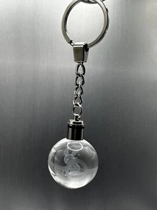Color Changing Light up Glass Pokeball with Pokémon LEDKeychains (Alolan Raichu) - Picture 1 of 3
