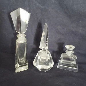 Lot of 3 Vintage Irice Glass Perfume bottles Ww2 era Art Deco Germany - Picture 1 of 10