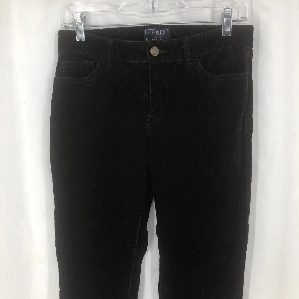 Chaps Denim Brown Straight Leg Corduroy Pants 4 Petite (29x28) - Image 1 of 4