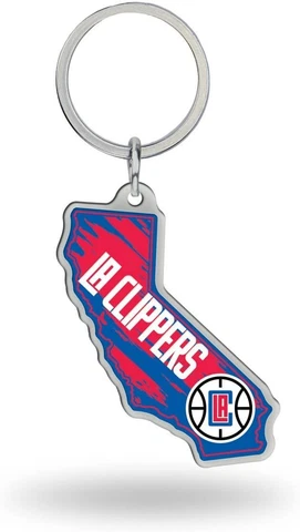 Los Angeles Clippers Metal Keychain State Shaped Cover