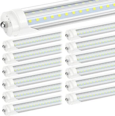 Paquete de 25 bombillas de tubo LED T8 8 PIES pin único FA8 72W LED luz de tienda 6500K Foto 1 de 4