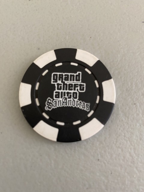 GTA San Andreas Poker Chip, Rockstar Video Game Promo Items, Color: BLACK