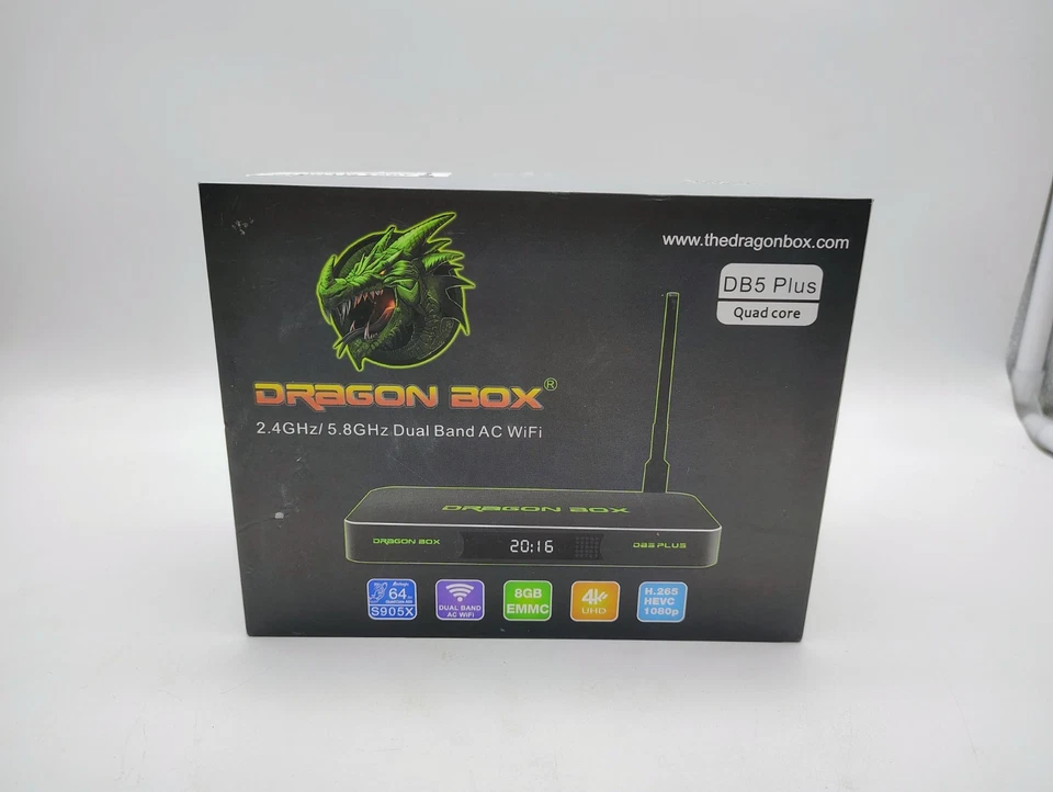 Dragon Box Tv DB5 Streaming Device Quad Core Dual Wi-Fi Smart Media No Remote - Image 1 of 4