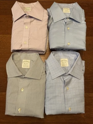 Lote de 4 camisas abotonadas de algodón Supima sin hierro Brooks Brothers Milano Fit  Foto 1 de 4