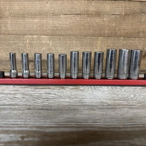 Snap On 11pc 3/8” Drive 6Pt Metric Flank Drive Deep Socket Set *READ* 9-18 - Bild 1 von 10