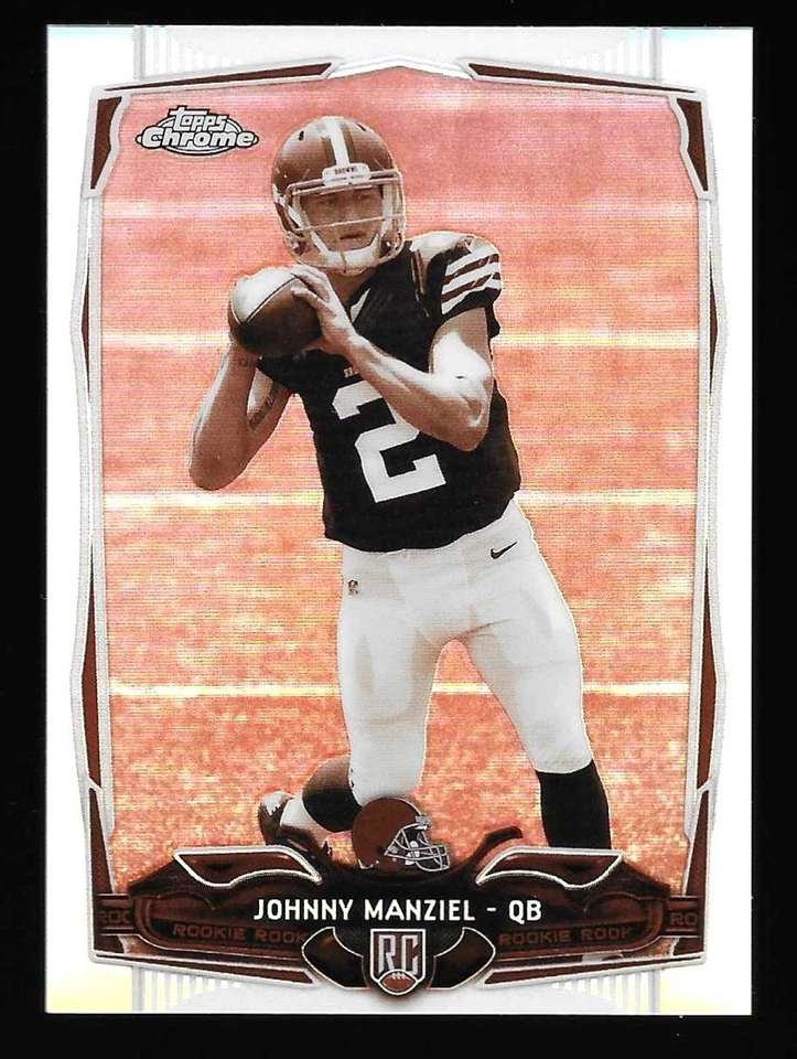 Johnny Manziel 2014 Topps Chrome Sepia Refractor Rookie Card #65/99 Browns SP - Image 1 of 2