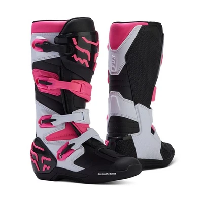Botas de motocross Fox Racing COMP para mujer (negro/rosa) (talla 5) 30469-285-5 Foto 1 de 4